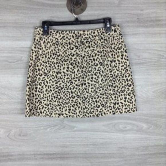 Know One Cares Leopard Print Denim Mini Skirt size M - Picture 3 of 6
